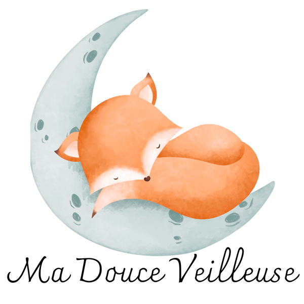 Logo de ma douce veilleuse  Renard couché sur une lune