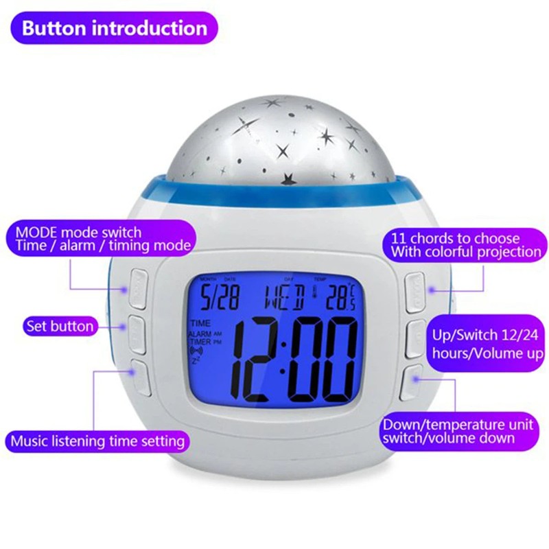Reveil enfant compact piles sans fil projection MaDouceVeilleuse