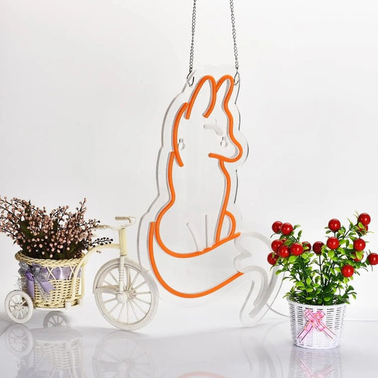 Neon mural renard design decoration salon MaDouceVeilleuse