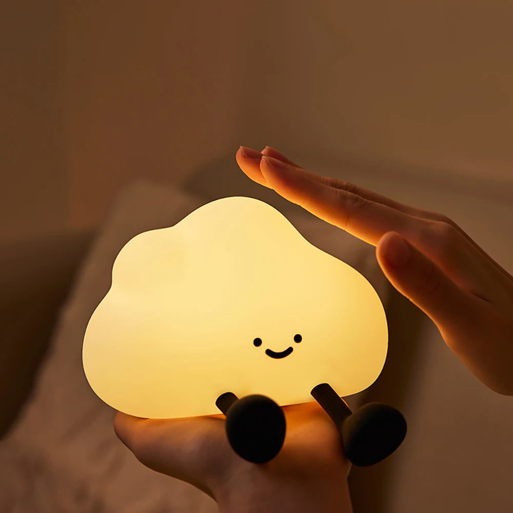 veilleuse mignonne en forme de nuage avec jambes noire