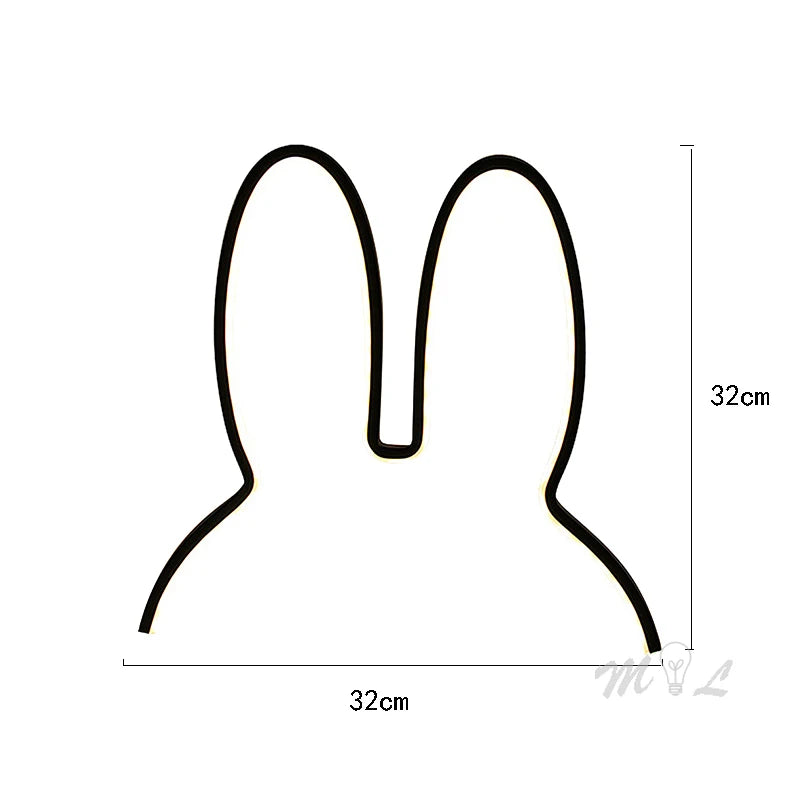 déco murale lumineuse lapin LED douce