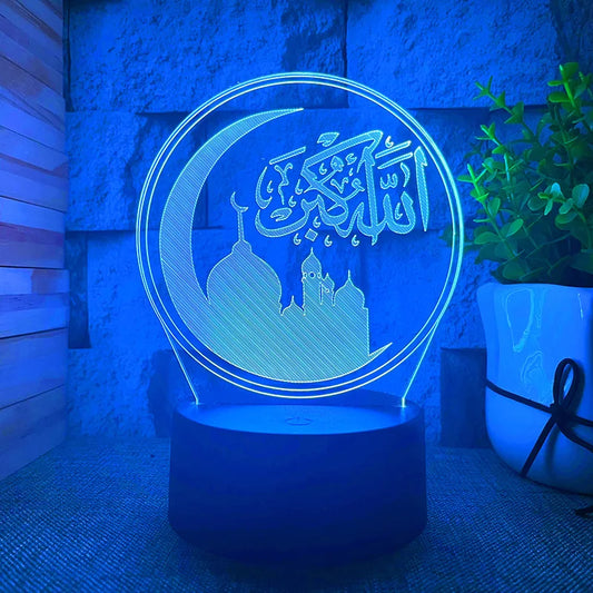 lampe Ramadan mosquée et croissant lumineux