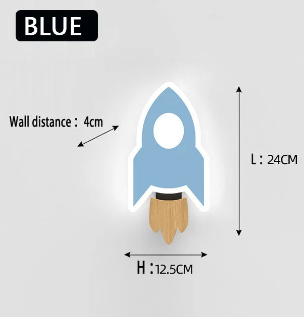 lampe fusée murale LED chambre bébé