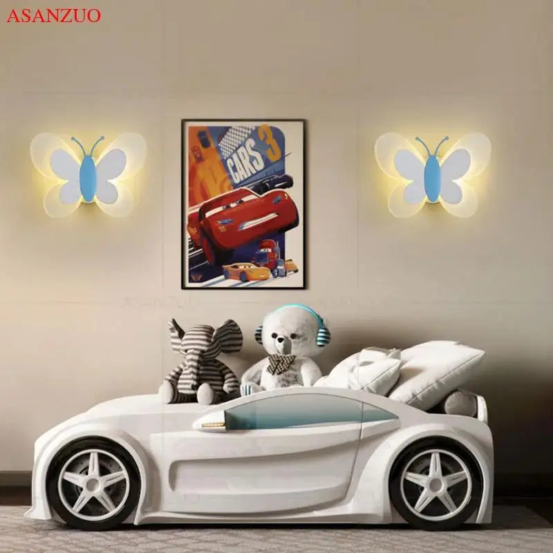 lampe murale enfant papillon rose moderne