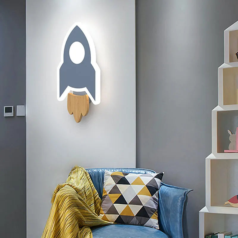 lampe murale fusée design moderne chambre garçon