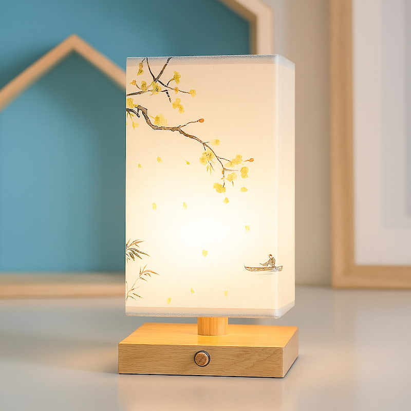 lampe rectangulaire style japonais en verre