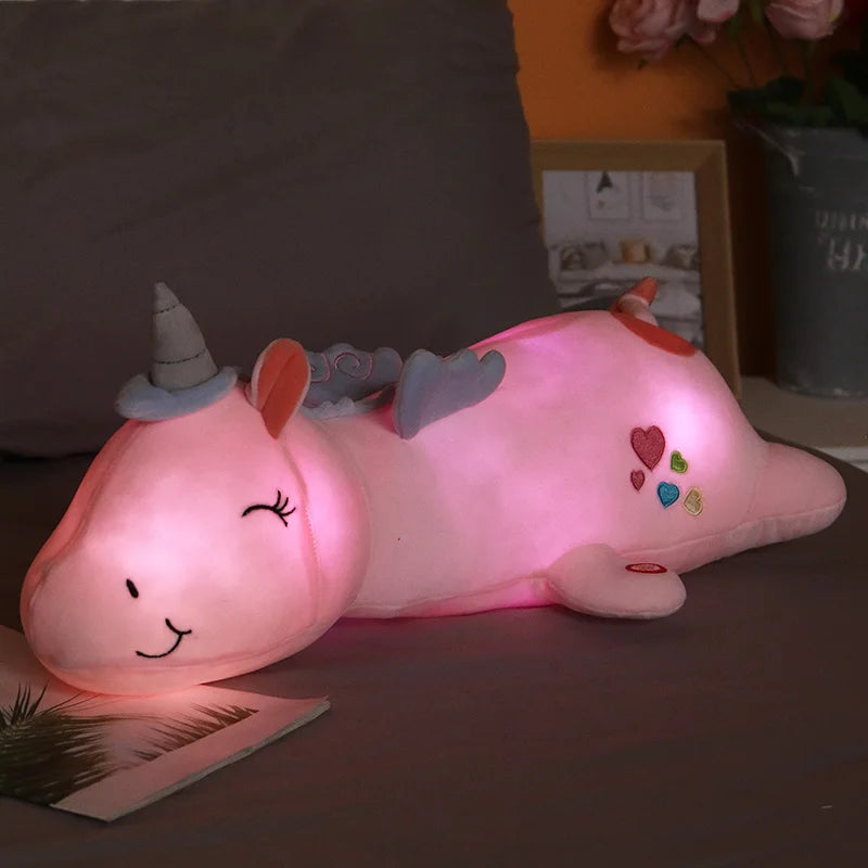 peluche licorne LED blanche pour chambre enfant