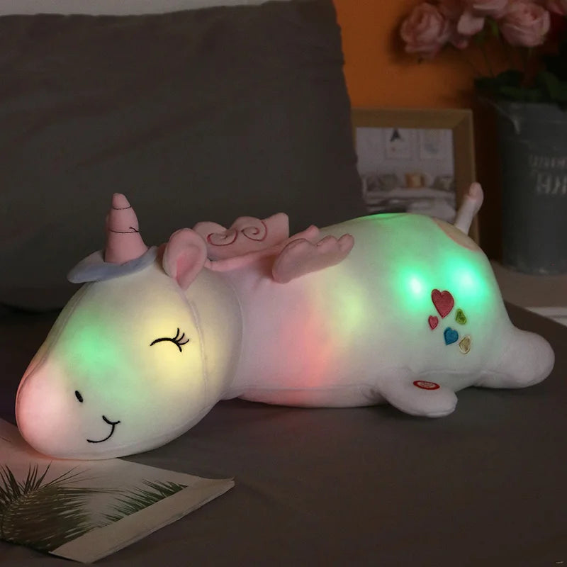 peluche licorne LED blanche pour chambre enfant