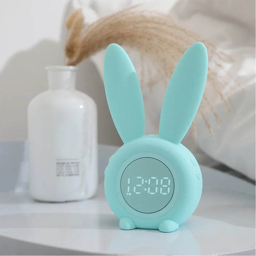 veilleuse réveil lapin enfant vert