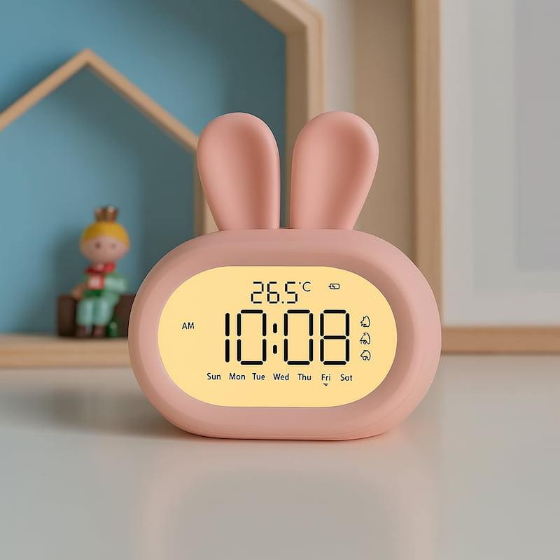 réveil lapin enfant LED avec triple alarme
