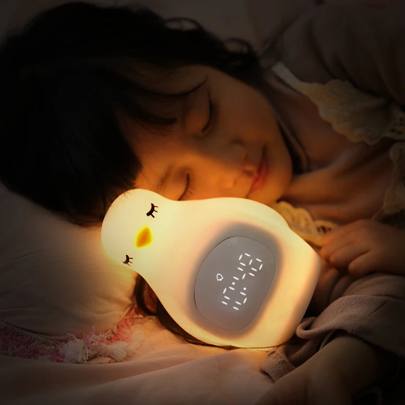 réveil enfant silicone blanc forme pingouin doux