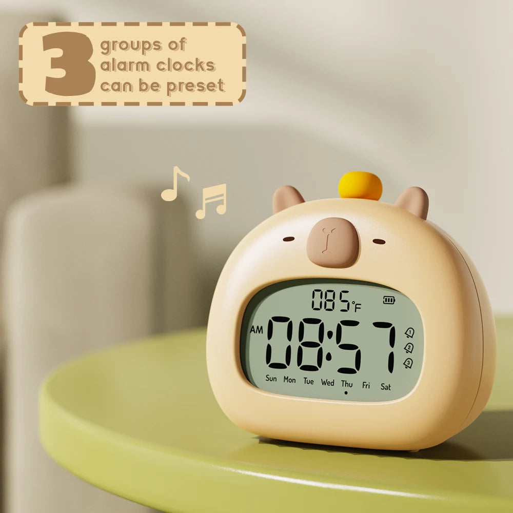 réveil tactile snooze design animal capybara