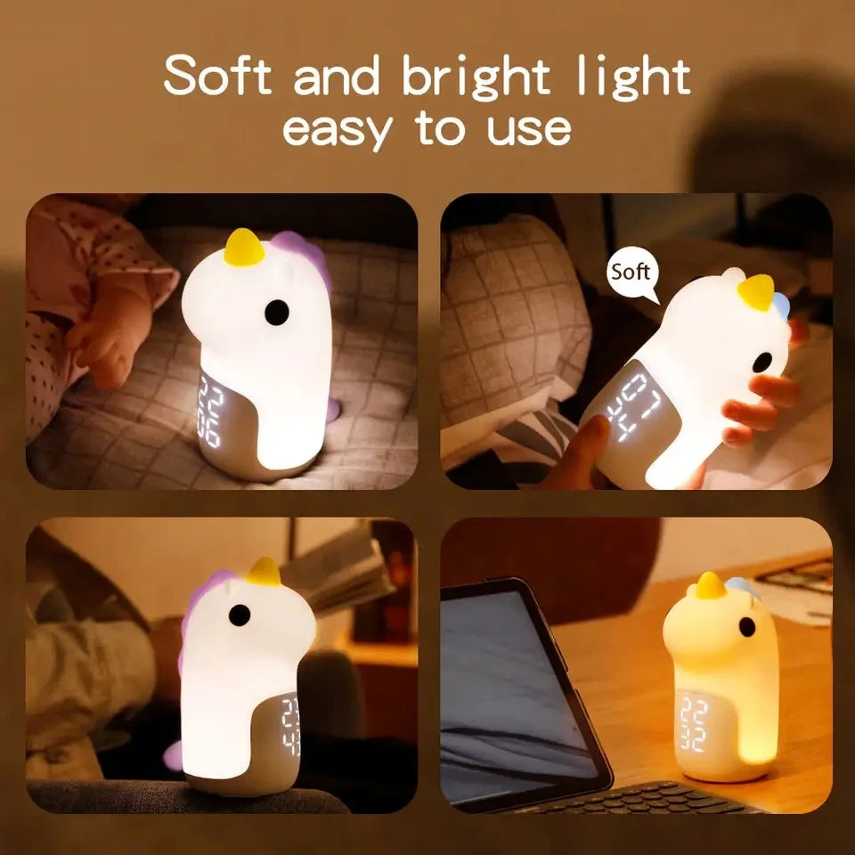 réveil licorne lumineux mignon USB