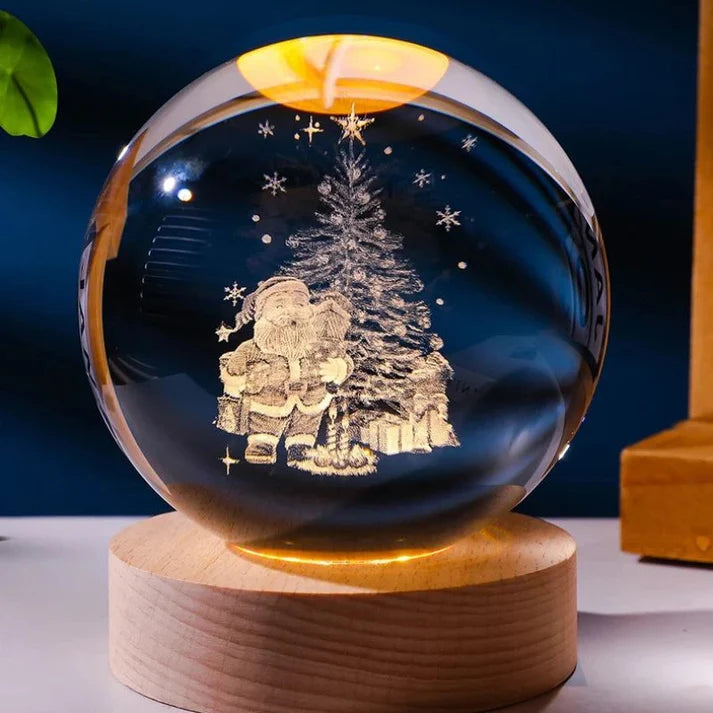 veilleuse bébé boule de noël 3D Père Noël