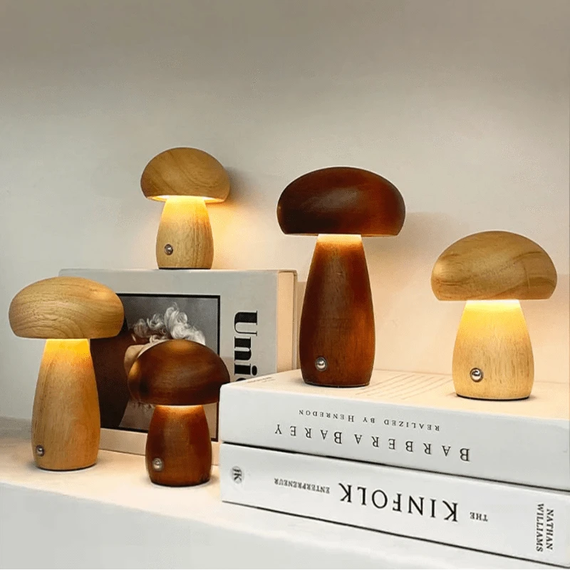 Veilleuse champignon en bois | MushGlow Madouceveilleuse
