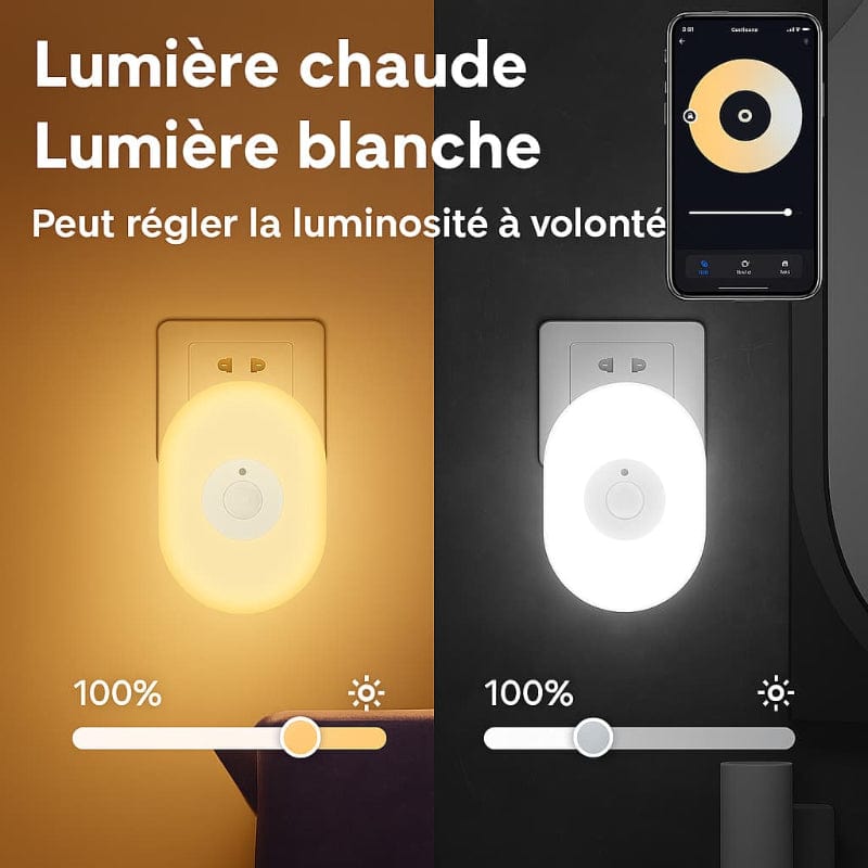 Veilleuse detecteur de mouvement sur prise Madouceveilleuse