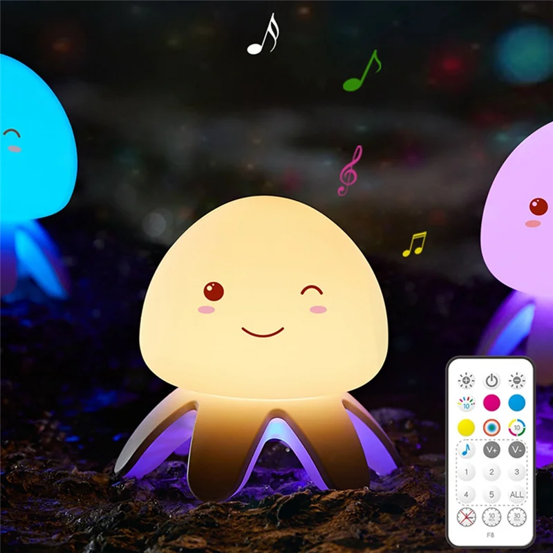 veilleuse LED musicale en forme de méduse