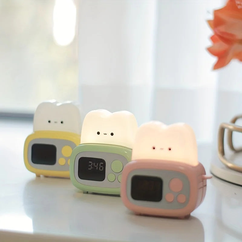 veilleuse kawaii forme grille-pain en ABS blanc