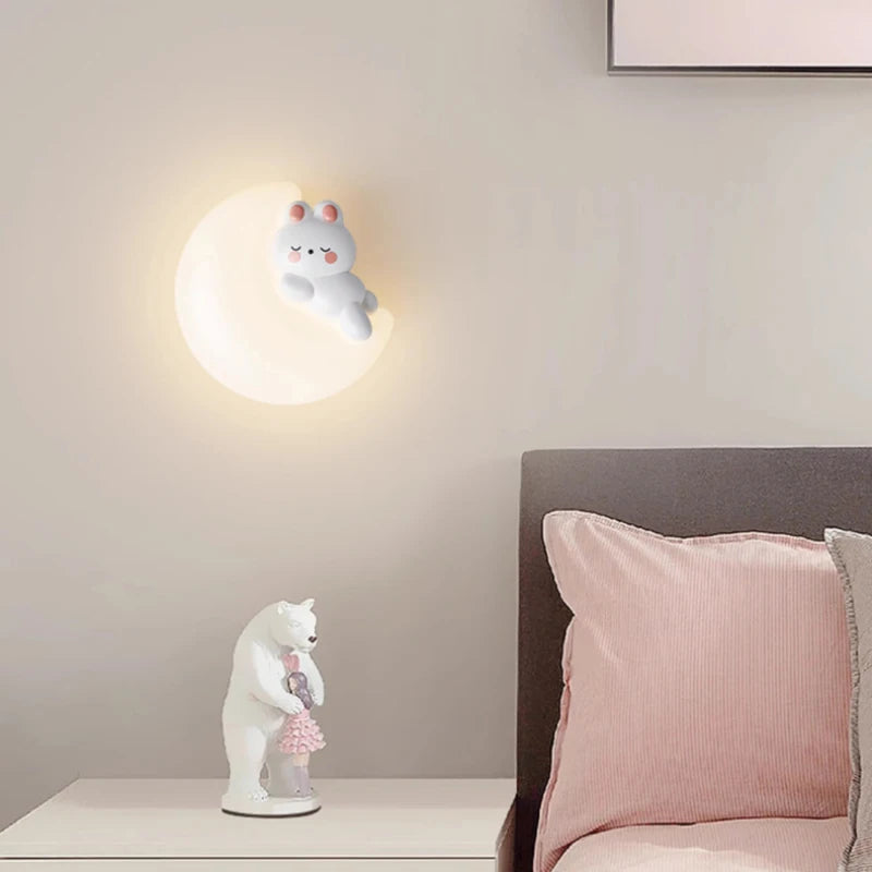 veilleuse lune ourson 3 lumières LED