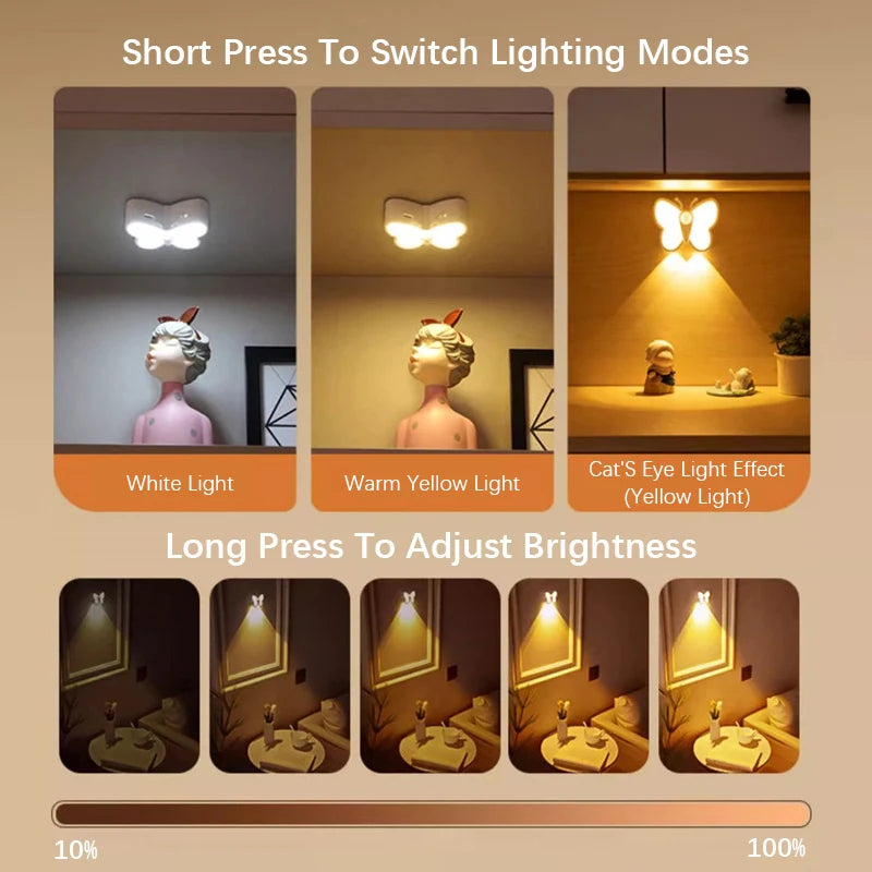 veilleuse murale LED papillon rechargeable