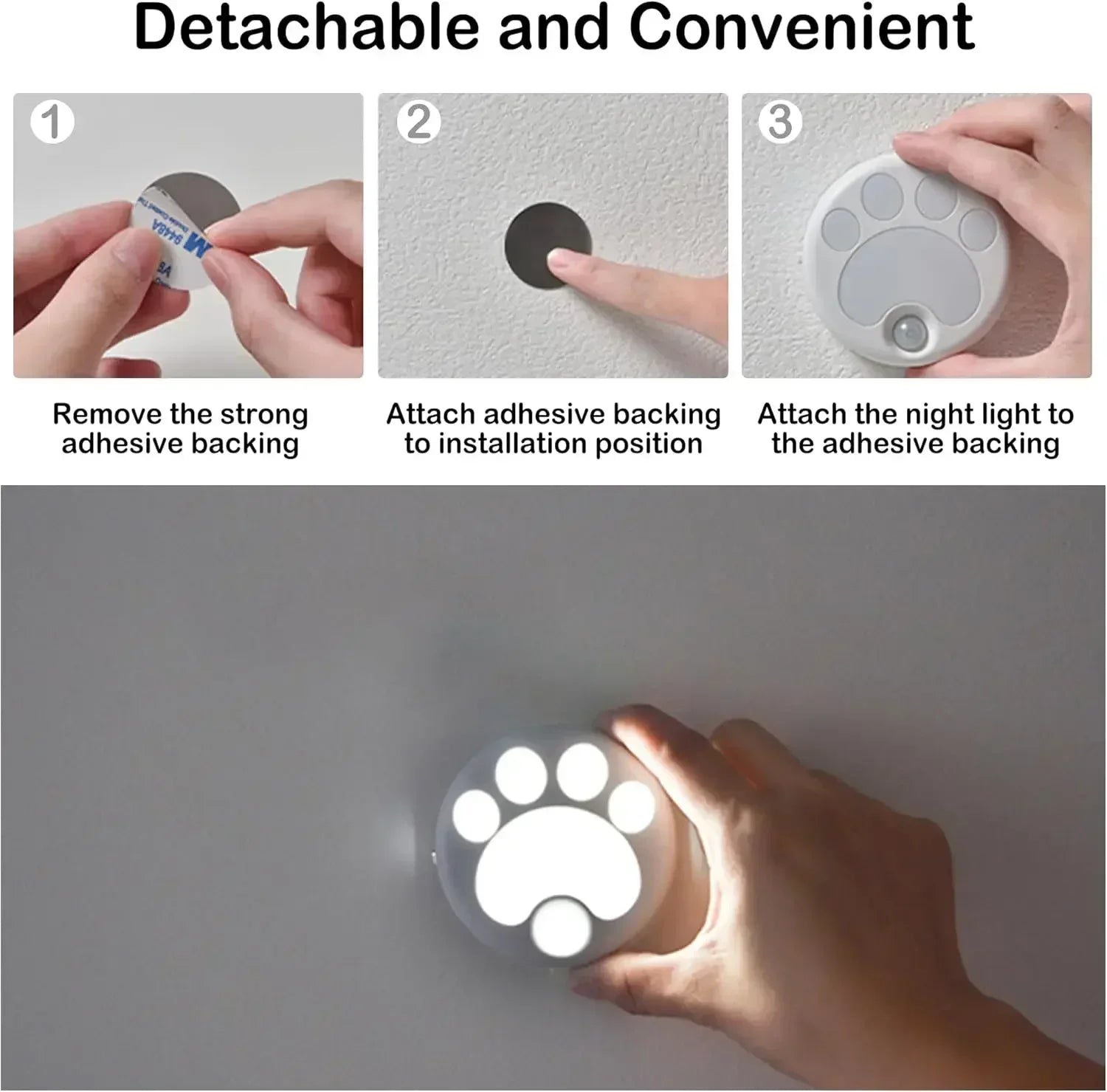 veilleuse paw night light USB pour escalier