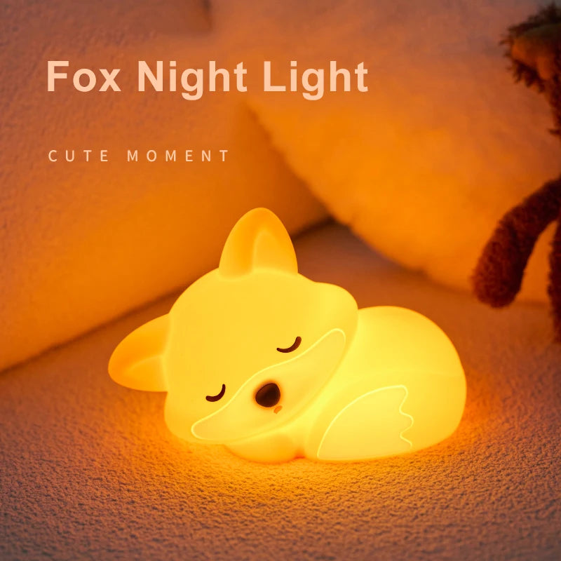veilleuse renard bébé silicone LED
