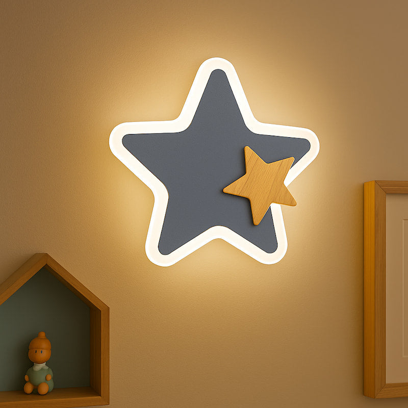 veilleuse murale étoile grise chambre bébé