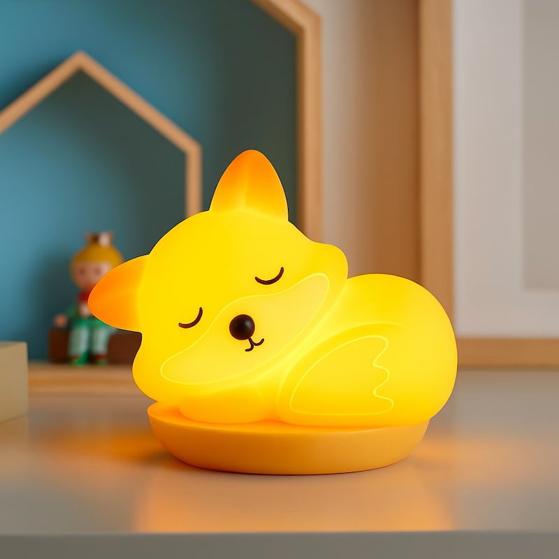 veilleuse renard bébé silicone LED douce