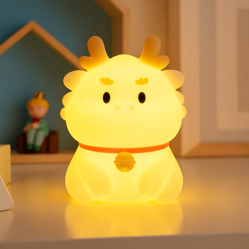veilleuse renne bébé en silicone allumée