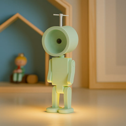 veilleuse robot vert a piles