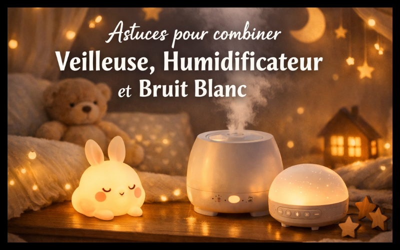 Astuces pour combiner veilleuse, humidificateur et bruit blanc