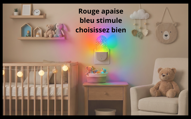 Veilleuse multicolore bébé : rouge OK, bleu -50% sommeil