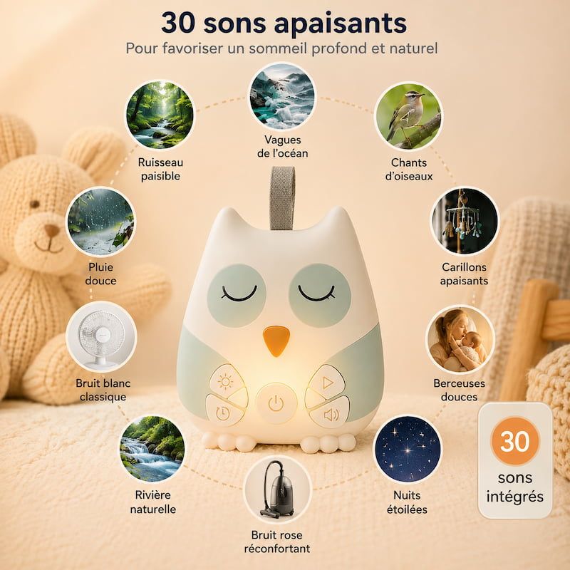 Machine à Bruit Blanc Bébé Hibou – OwlSleep