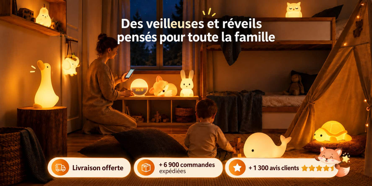 Bannière veilleuse enfant pour rassurer la nuit