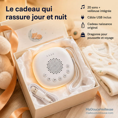 Veilleuse bébé Bruit Blanc 20 Sons avec minuteur - NoisyBox