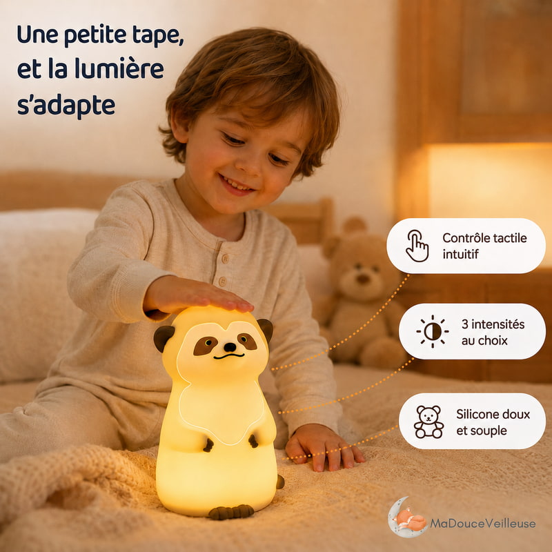Veilleuse suricate rechargeable USB-C
