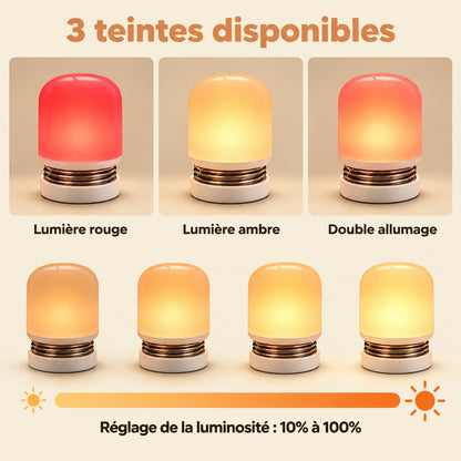 Veilleuse LED Monochromatique Sans Lumière Bleue - AmbreGlow