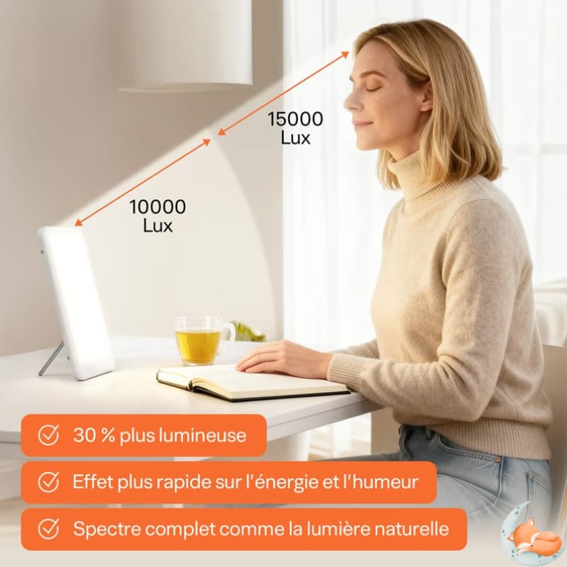 LumiRise lumière 5500K réglages intensité tactile