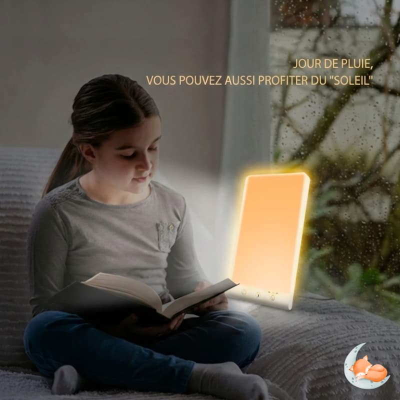 Lampe luminothérapie LED sans UV usage matin 30-50 cm