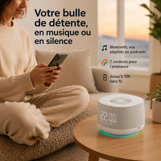 Réveil Bluetooth bruits blancs - WhiteRise