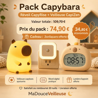 Pack Capybara | Réveil + Veilleuse 🦫