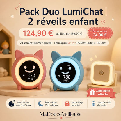 Pack Duo LumiChat | 2 réveils enfant 🐱