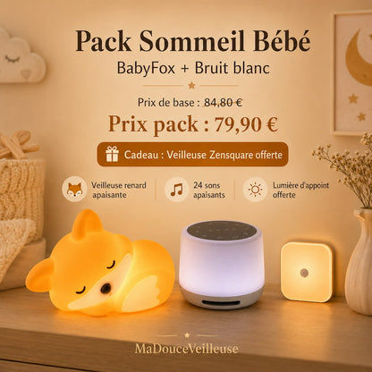 Pack Sommeil Bébé | BabyFox + Bruit blanc 🐣