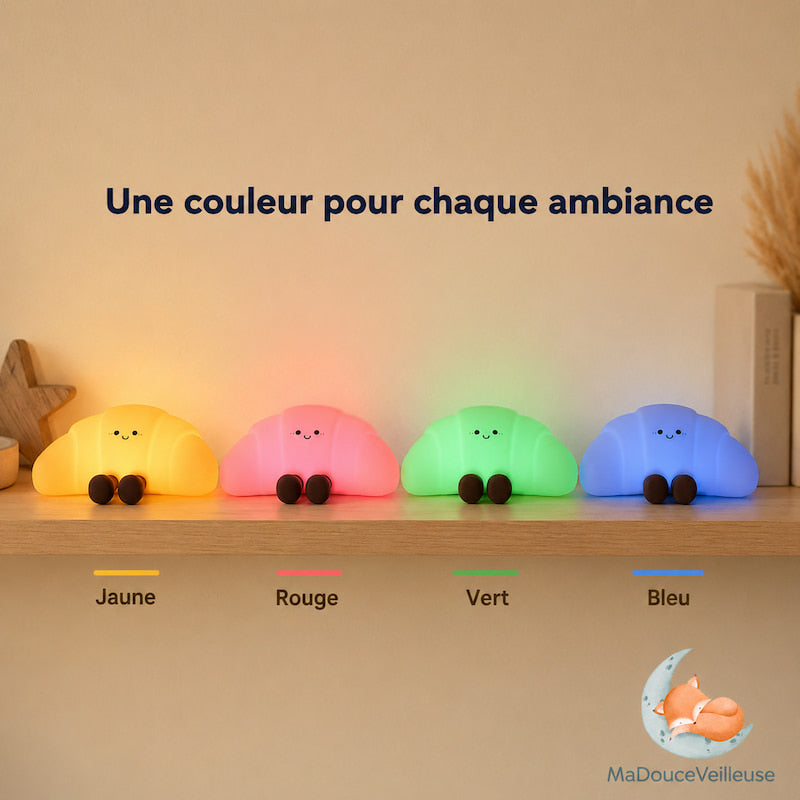 Veilleuse Croissant en Silicone Tactile et Rechargeable