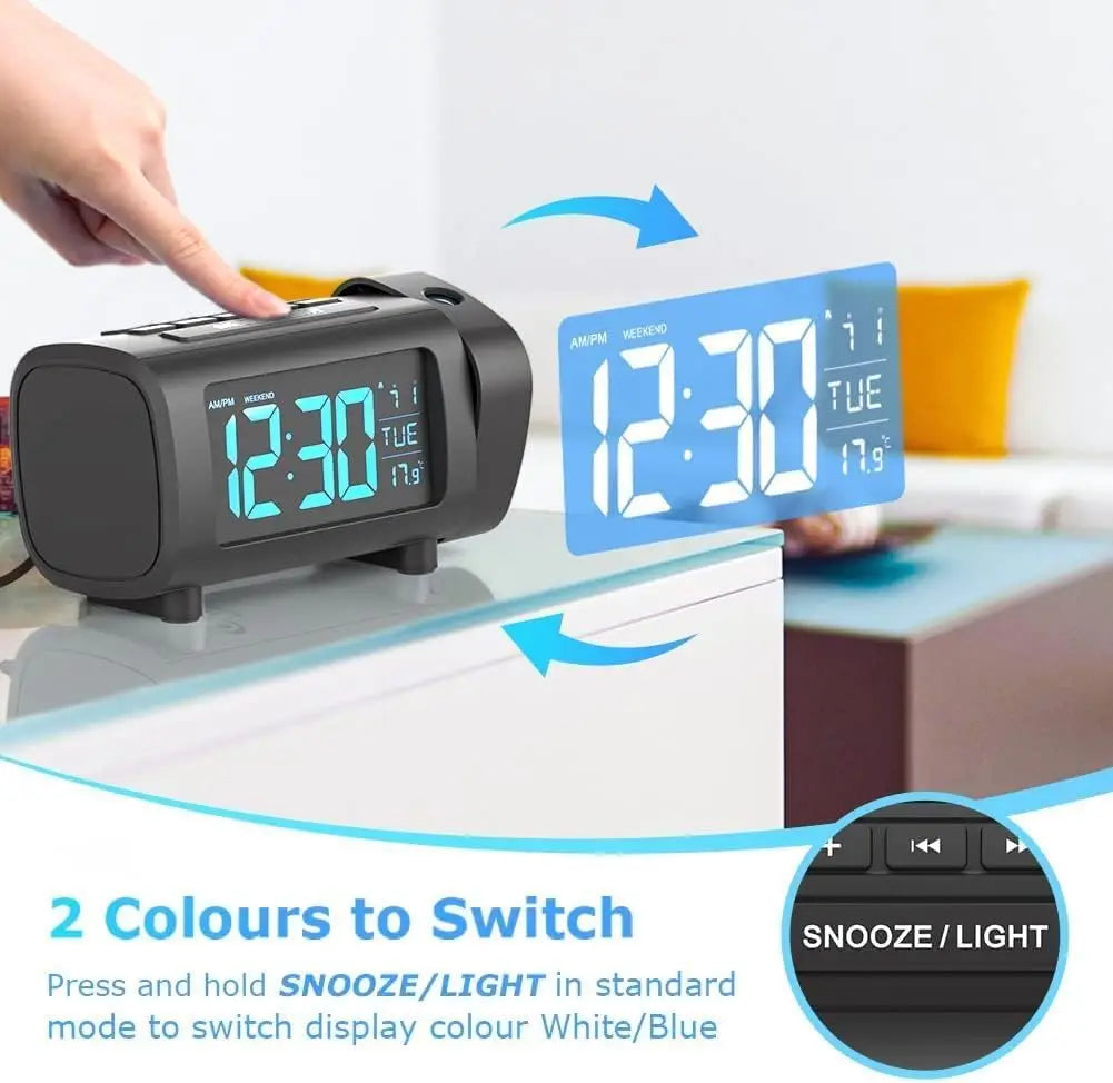 Reveil projecteur ado mode week-end radio FM MaDouceVeilleuse
