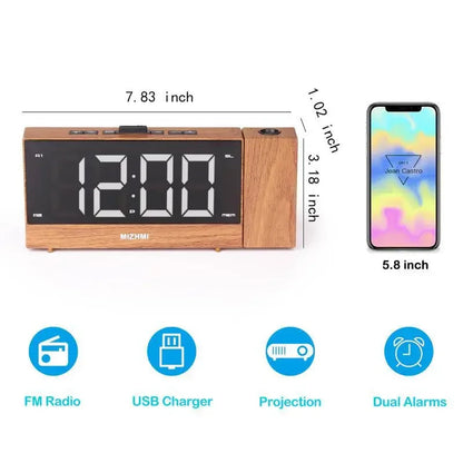 Radio reveil bois ports USB recharge nocturne, MaDouceVeilleuse