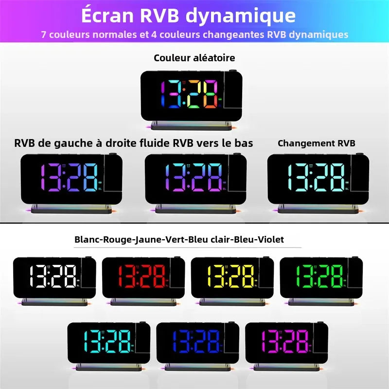 Radio reveil design RGB affichage heure plafond MaDouceVeilleuse