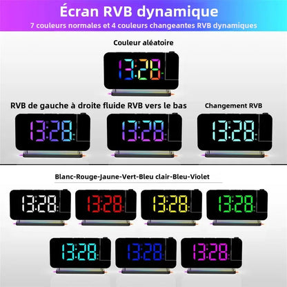 Radio reveil design RGB affichage heure plafond MaDouceVeilleuse
