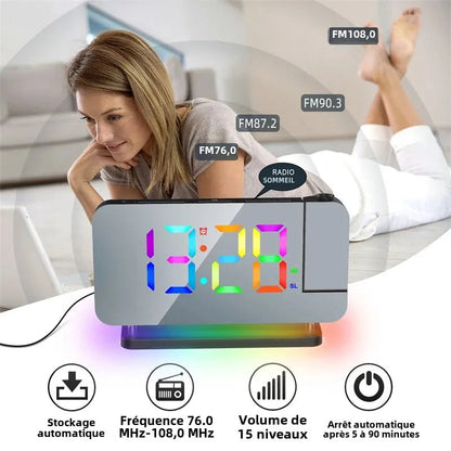 Reveil projecteur 360 degres lumiere ambiance MaDouceVeilleuse
