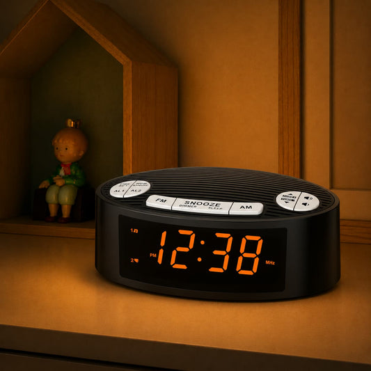 Radio réveil AM/FM avec double alarme et snooze - SnoozeRise